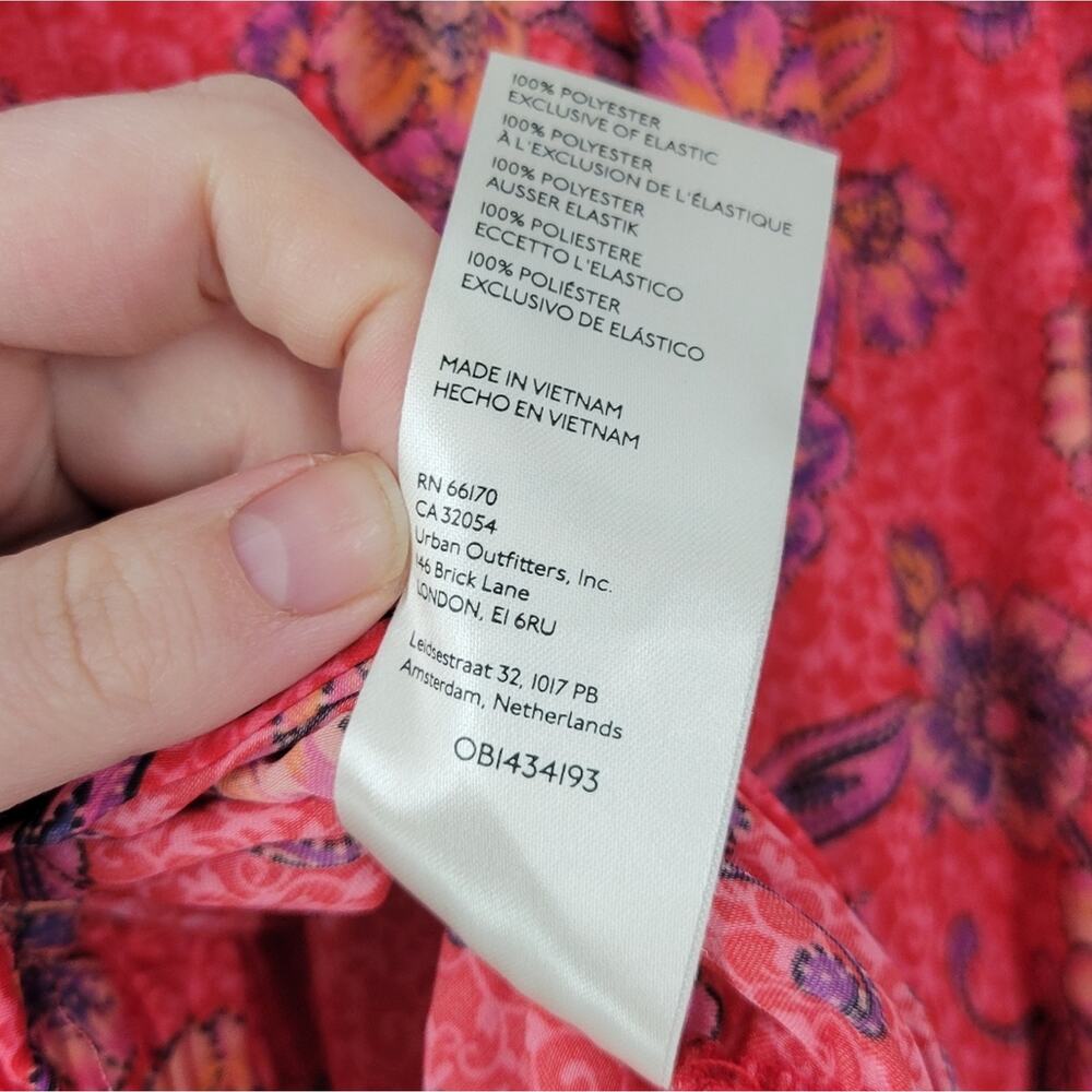 Free People Pink Floral I Got You Printed Long Sleeve Top S View 3